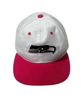White and Pink Seattle Seahawks Team Logo Baseball Cap